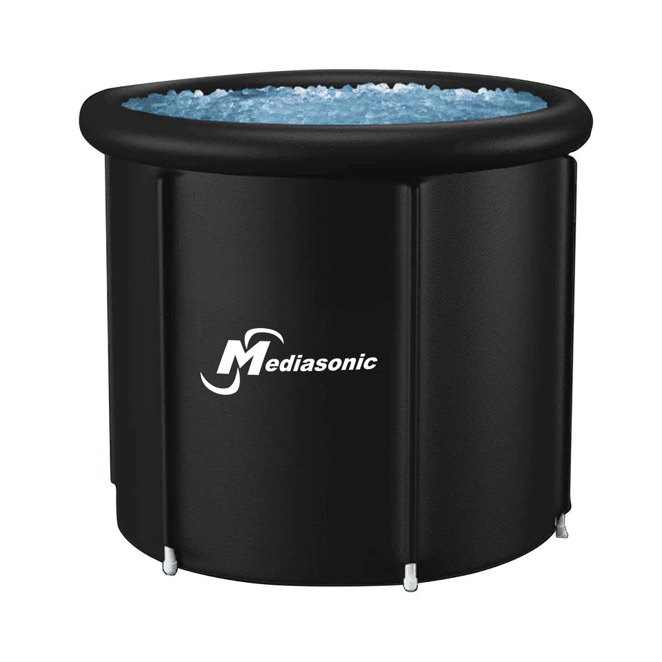 Ice Bath Tub for Athletes | Large Capacity 115 Gallons / 433 Liters | Portable Cold Ice Tub | Inflatable Ice Bath for Outdoor Cold Therapy Tub by Mediasonic (MS-100RP)