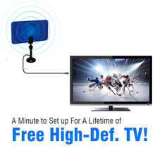 Load image into Gallery viewer, TV Antenna Super Thin Indoor HDTV Antenna - 25 Miles Range (HW110AN)