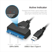 Load image into Gallery viewer, Mediasonic SATA to USB Cable – USB 3.0 / USB 3.1 Gen 1 to 2.5” SATA SSD/Hard Drive Adapter Cable (Optimized for SSD, Support UASP and SATA 3 6.0Gbps Transfer Rate) (HND5-SU3)