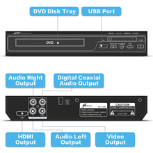 Load image into Gallery viewer, Mediasonic DVD Player – Upscaling 1080P All Region DVD Players for Home with HDMI / AV Output, USB Multimedia Player Function, High Speed HDMI 2.0 & AV Cable Included (HW210AX)