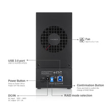 Load image into Gallery viewer, Mediasonic PRORAID 2 Bay 3.5" SATA Hard Drive Enclosure - USB 3.0 (HUR5-SU3)