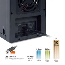 Load image into Gallery viewer, Mediasonic 4 Bay 3.5" SATA Hard Drive Enclosure - USB 3.2 Gen 2 10Gbps | USB Type C USB-C (HF7-SU31C)