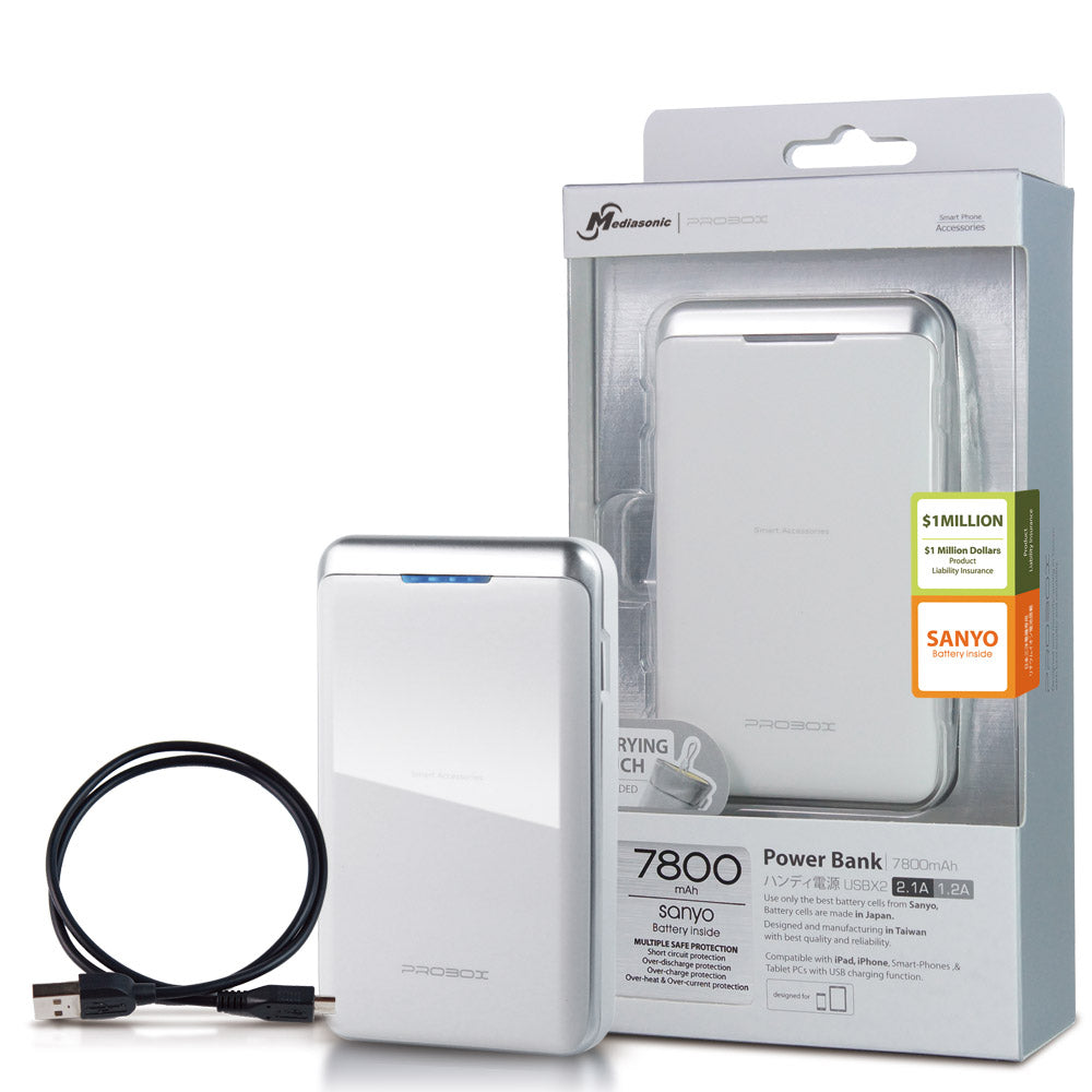 Mediasonic Power Bank 7800mAh Battery Capacity 2 X USB Port (HE1