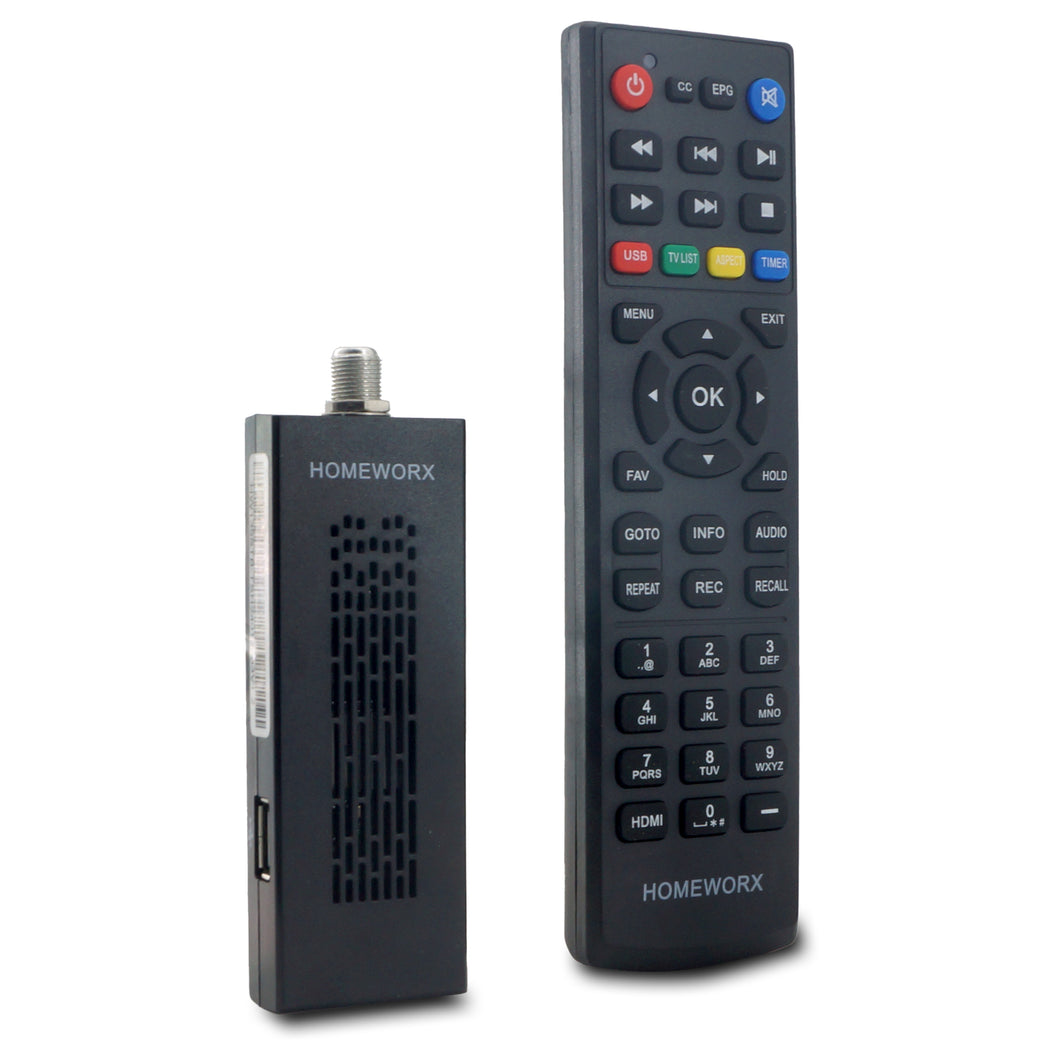 ATSC Digital Converter Box Dongle with TV Tuner, TV Recording, 1080P HDMI Output, Clear QAM by Mediasonic HomeWorx (HW135STB)