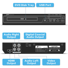 Load image into Gallery viewer, Mediasonic DVD Player – Upscaling 1080P All Region DVD Players for Home with HDMI / AV Output, USB Multimedia Player Function, High Speed HDMI 2.0 &amp; AV Cable Included (HW210AX)
