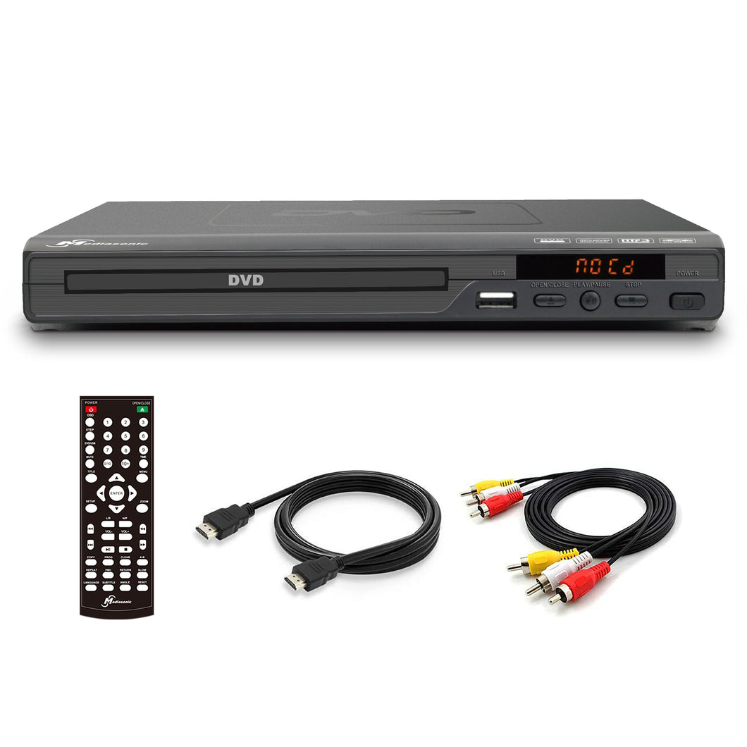 Mediasonic DVD Player – Upscaling 1080P All Region DVD Players for Home with HDMI / AV Output, USB Multimedia Player Function, High Speed HDMI 2.0 & AV Cable Included (HW210AX)